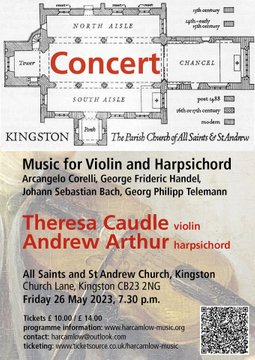 Poster for music concert 26th May Kingston church